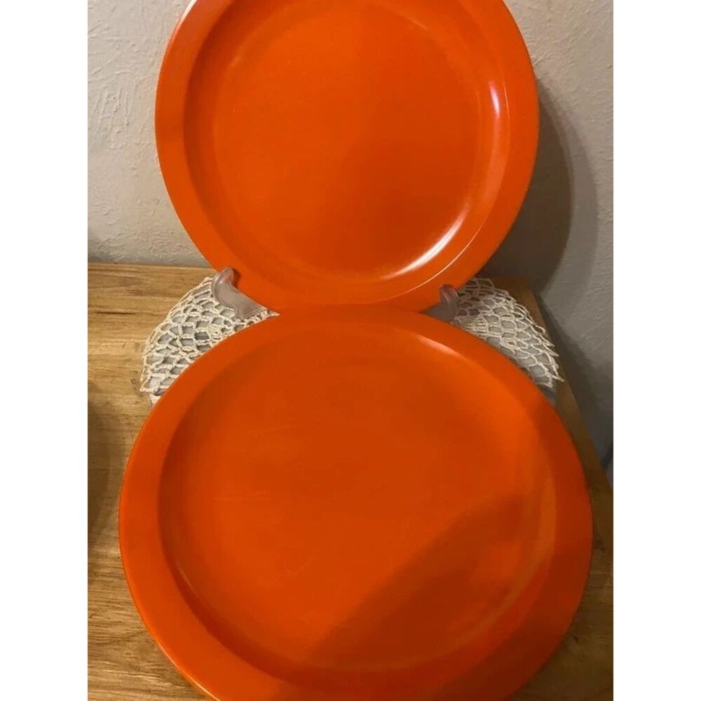 Vintage Melamine 10" Dinner Plates Set of 10- Rainbow Retro Colorful MCM Set